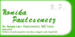 monika paulcsenetz business card
